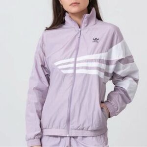 Y2K Adidas Women's Track Jacket Size Med Lilac Purple Soft Vision Top Originals